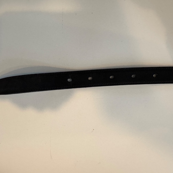 Yves Saint Laurent Cassandre Suede Belt, Black, 75cm - Picture 5 of 6